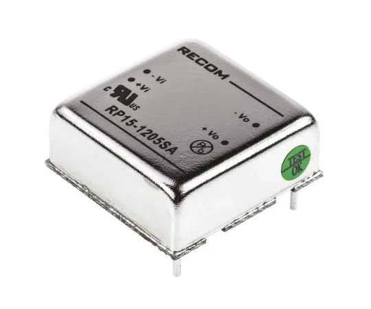 63-7356-83 Recom RP15 A 15W Isolated DC-DC Converter Through Hole, Voltage in 9 → 18 V dc, Voltage out 5V dc RP15-1205SA