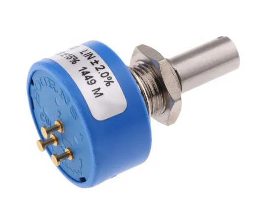 63-7387-44 Bourns 1 Gang Continuous Turn Rotary Conductive Plastic Potentiometer with a 6.35 mm Dia. Shaft, 2kΩ, ±15%, 1W, Linear 6639S-1-202