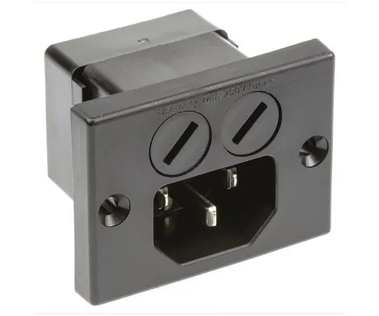 63-7360-37 Schurter C14 Panel Mount IEC Plug Male, 10A, 250 V ac 0040.5000.2