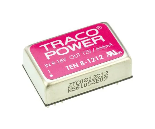63-7537-35 TRACOPOWER TEN 8 8W Isolated DC-DC Converter Through Hole, Voltage in 9 → 18 V dc, Voltage out 12V dc TEN 8-1212