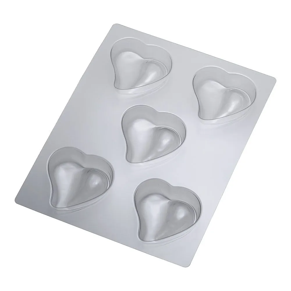 62-6554-89 Chocolate Mold Heart Curve 5P No.1923