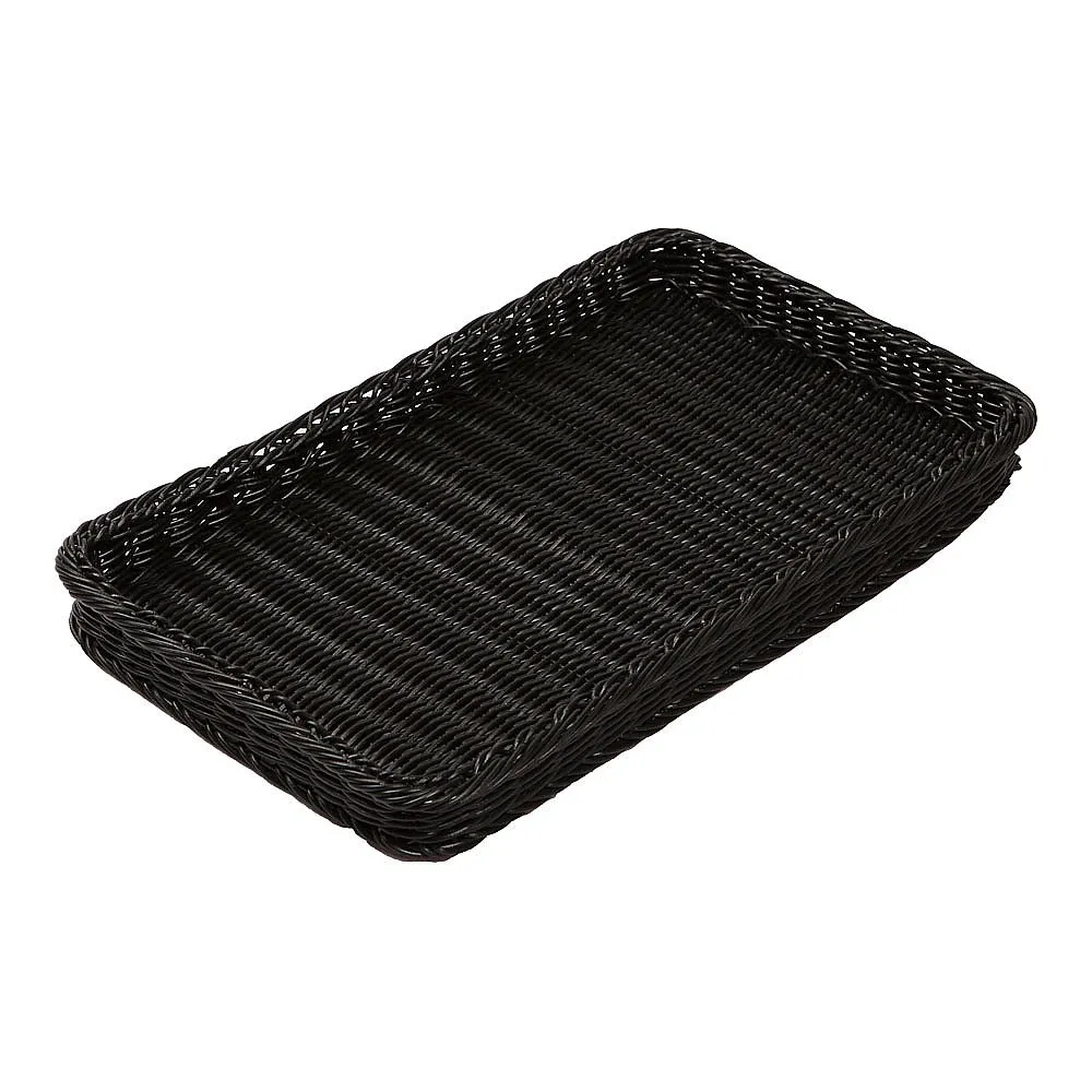 62-6582-35 PP Bakery Basket Thin Type 25 Black BB-4025-BK