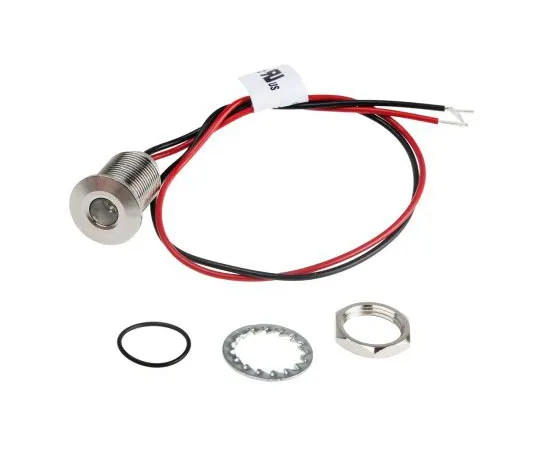 63-7371-31 RS PRO Blue EMC Panel LED, 21.6 → 26.4 V dc, 10mm Mounting Hole Size, Lead Wires Termination, IP67 139-3377
