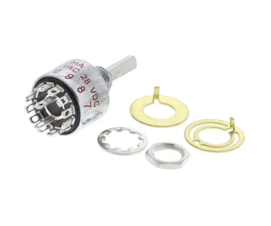 63-7384-32 C & K, 6 Position DP Rotary Switch, 250 mA @ 28 V dc, Solder MH00L1NZQD