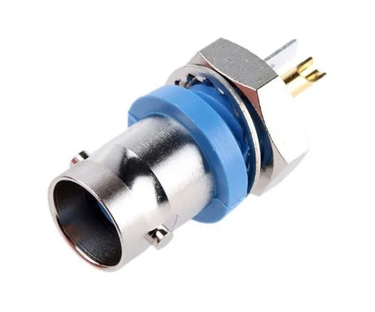 63-7416-73 Telegartner Straight 50Ω Panel Mount Bulkhead Fitting BNC Connector, jack, Nickel, Solder Termination J01001B0043