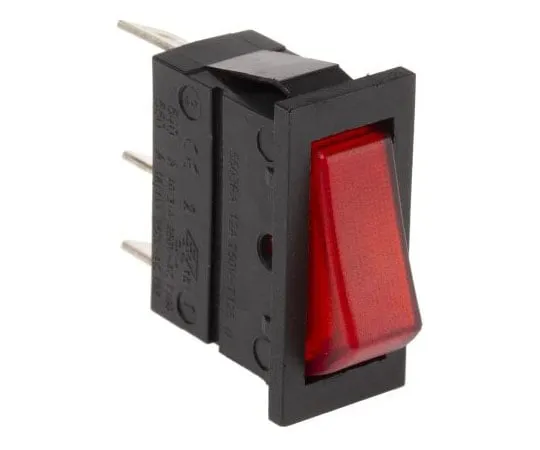 63-7418-43 Arcolectric Illuminated Single Pole Single Throw (SPST), Latching Rocker Switch Panel Mount C5503AANAD
