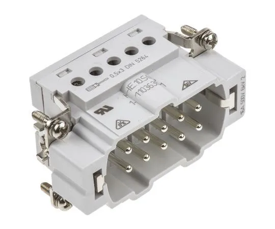 63-7479-12 HE Series size 4 Connector Insert, Male, 10 Way, 16A, 400 V 1-1103636-1