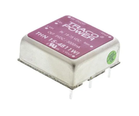 63-7358-16 TRACOPOWER THN 15WI 15W Isolated DC-DC Converter Through Hole, Voltage in 18 → 75 V dc, Voltage out 5V dc THN 15-4811WI