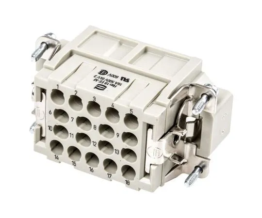 63-7464-61 Han EE Series size 10 B Connector Insert, Male, 18 Way, 16A, 500 V 9320183001