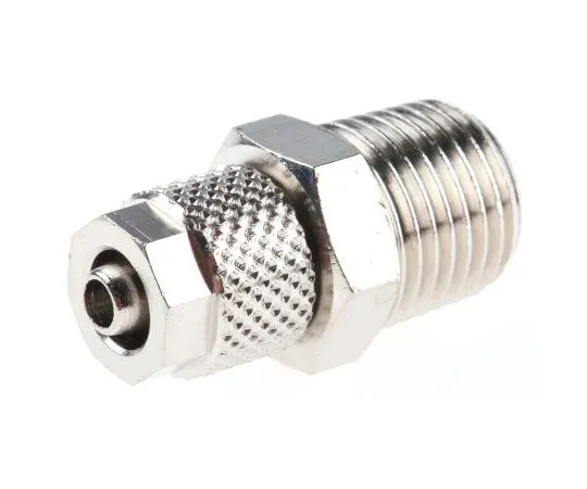 63-7478-59 RS PRO Pneumatic Straight Threaded-to-Tube Adapter, R 1/4 Male, Push In 6 mm 299-4058