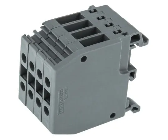 63-7517-98 Entrelec Distribution Block, 4mm², 4 Way, 32A, 800 V, Grey 1SNA115408R2500