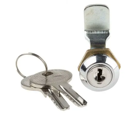 63-7374-50 RS PRO Panel to Tongue Depth 20mm Chrome Cabinet Lock, Key to unlock 146-1803