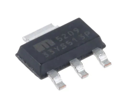 63-7358-98 Microchip MIC5209-3.3YS, LDO Regulator, 500mA, 3.3 V, ±1% 3+Tab-Pin, SOT-223 MIC5209-3.3YS