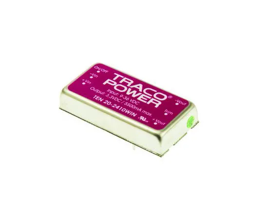 63-7357-93 TRACOPOWER TEN 20WIN 20W Isolated DC-DC Converter Through Hole, Voltage in 9 → 36 V dc, Voltage out 3.3V dc TEN 20-2410WIN