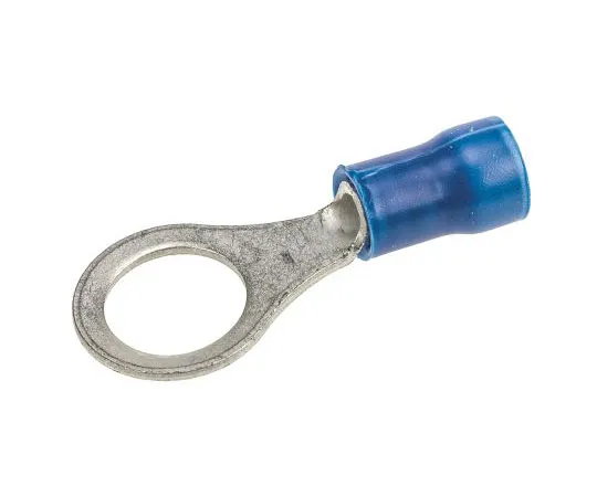 63-7428-17 TE Connectivity PLASTI-GRIP Series Insulated Crimp Ring Terminal, M8 Stud Size, 1mm² to 2.6mm² Wire Size, Blue 34163