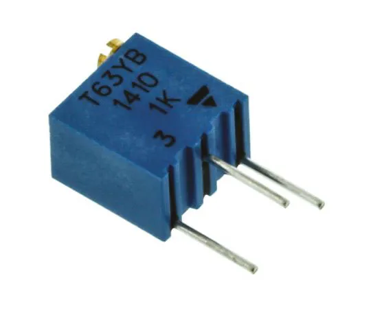 63-7512-76 1kΩ Through Hole Trimmer Potentiometer 0.25W Top Adjust Vishay T63 Series T63YB102KT20