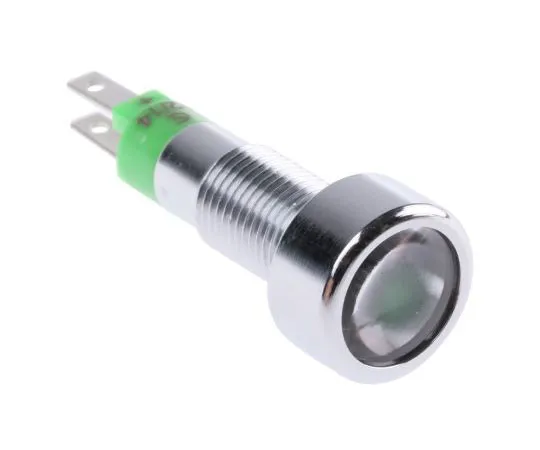 63-7511-36 Signal Construct Green Indicator, Tab Termination, 12 → 14 V, 8mm Mounting Hole Size SMLD08212
