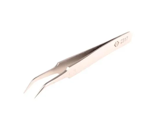 63-7386-50 CK 105 mm, Anti-Magnetic Stainless Steel, Bent; Fine, Anti-Acid Tweezers T2317
