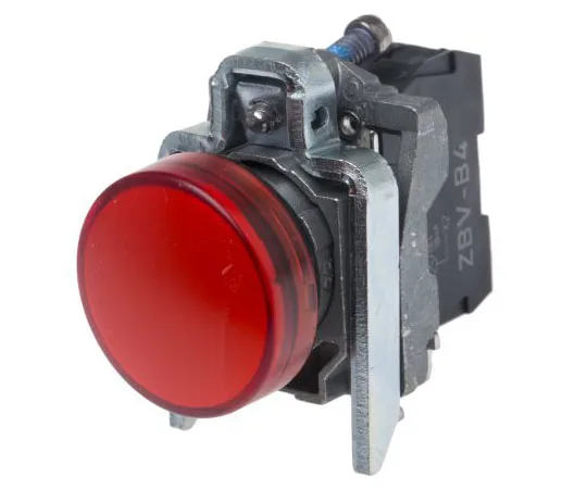 63-7493-40 Schneider Electric Harmony XB4 Red LED Pilot Light, 22mm Cutout, IP66, IP67, IP69, IP69K, 24 V ac/dc, 18 mA XB4BVB4