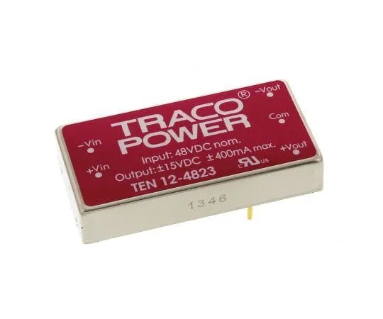 63-7524-87 TRACOPOWER TEN 12 12W Isolated DC-DC Converter Through Hole, Voltage in 18 → 75 V dc, Voltage out ±15V dc TEN 12-4823