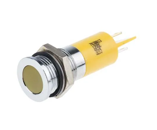 63-7717-56 RS PRO Yellow Indicator, 12 V dc, 14mm Mounting Hole Size, Solder Tab Termination, IP67 703-8813