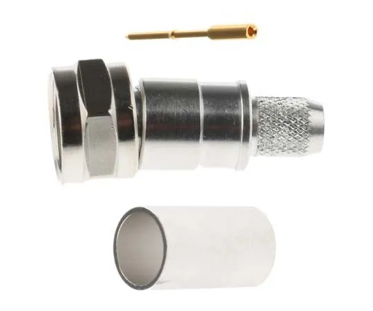 63-7742-27 Telegartner Straight Cable Mount Mount 75Ω F Plug, Plug, Crimp Termination, 0 → 3GHz, RG59 B/U Cable J01600A0009