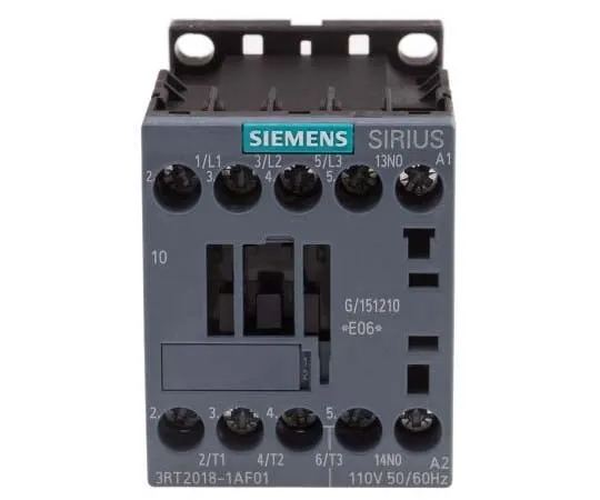 63-7721-51 Siemens 3 Pole Contactor, 16 A, 110 V ac Coil, SIRIUS Innovation, 3NO, 7.5 kW 3RT2018-1AF01