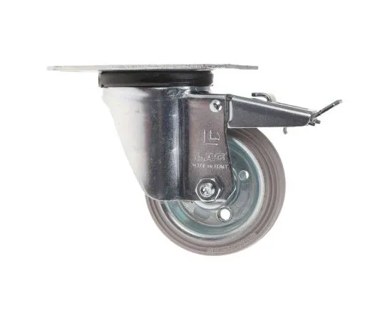 63-7664-35 LAG Braked Swivel Swivel Castor, 60kg Load Capacity, 80mm Wheel Diameter 12254G FR
