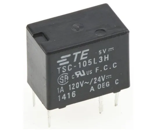63-7586-12 TE Connectivity SPDT Non-Latching Relay PCB Mount, 5V dc Coil, 1A TSC-105L3H000