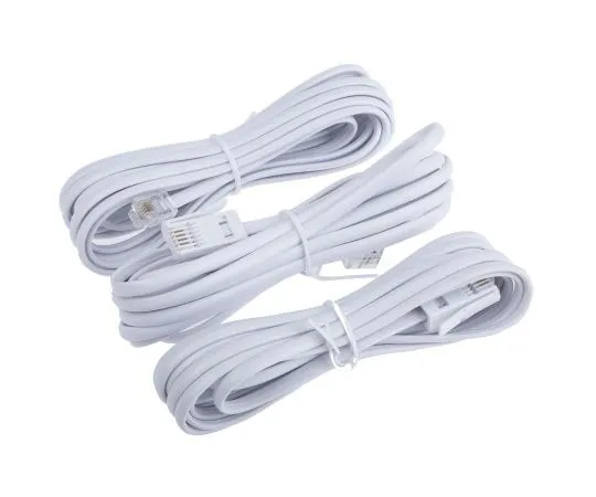 63-7587-71 RS PRO White 3m Telephone Extension Cable Male RJ11 to Male BT431A 495-0404