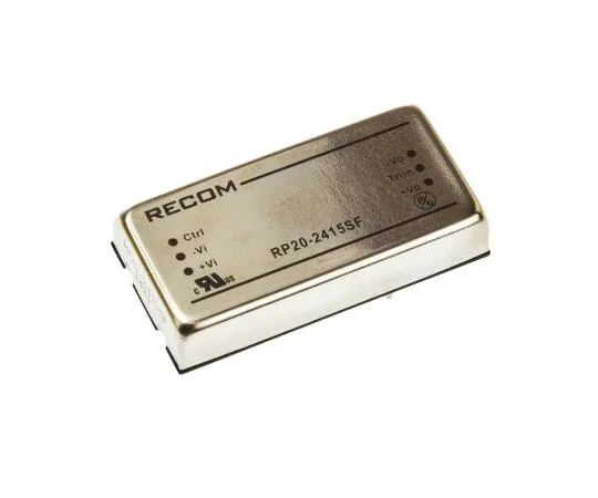 63-7559-81 Recom RP20 F 20W Isolated DC-DC Converter Through Hole, Voltage in 18 → 36 V dc, Voltage out 15V dc RP20-2415SF