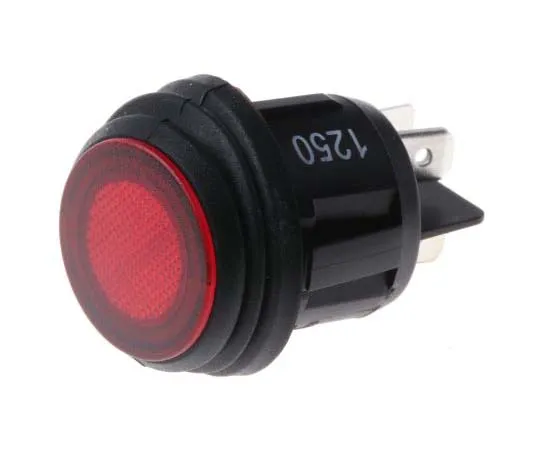 63-7723-54 ZF Illuminated Double Pole Single Throw (DPST), Latching Rocker Switch Panel Mount KDH3AEA2RBB