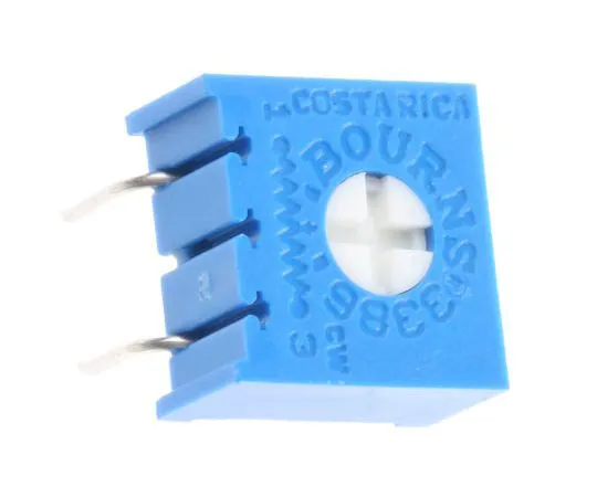 63-7609-02 100kΩ Through Hole Trimmer Potentiometer 0.5W Top Adjust Bourns 3386 Series 3386G-1-104LF