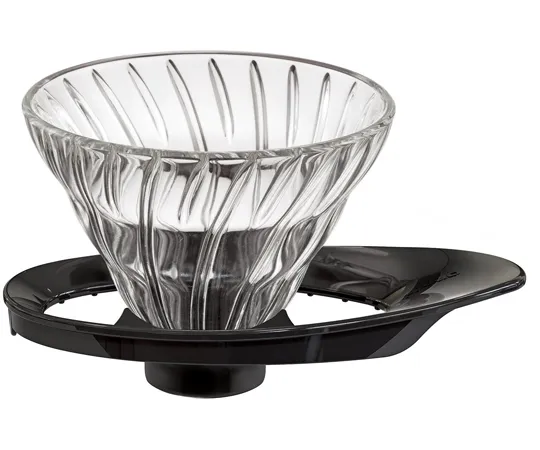 67-3056-40 V60 Heat Resistant Glass Transparent Dripper 01 Black VDGR-01-B