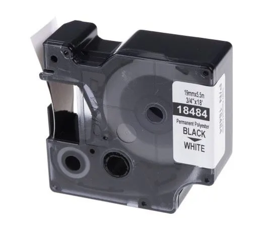 63-7571-16 Dymo Black on White Label Printer Tape, 19 mm Width, 5.5 m Length 18484