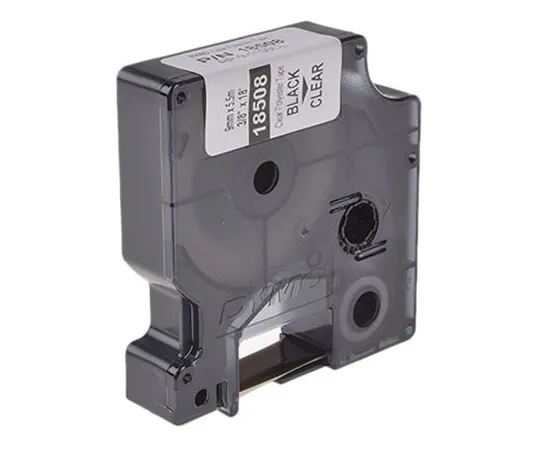 63-7571-24 Dymo Black on Transparent Label Printer Tape, 9 mm Width, 5.5 m Length 18508DMO