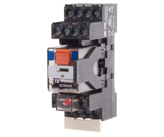 63-7586-66 TE ConnectivityPT 4PDT Non-Latching Relay DIN Rail, 12V dc Coil, 6A PT5S7LB2 9-1415075-1