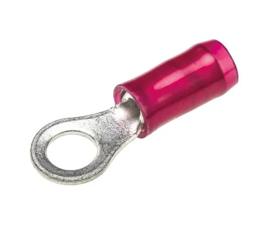 63-7666-93 TE Connectivity PIDG Series Insulated Crimp Ring Terminal, M4 Stud Size, 0.26mm² to 1.65mm² Wire Size, Red 320554