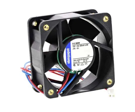 63-7711-46 ebm-papst 600N Series Axial Fan, 60 x 60 x 25mm, 56m³/h, 3.8W, 12 V dc 612NGHH-RS0