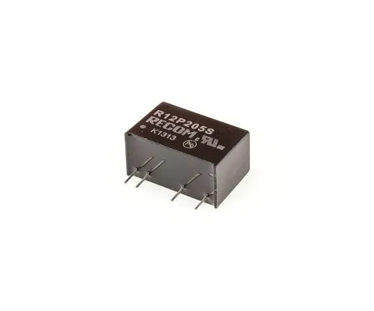 63-7673-83　Recom 2W Isolated DC-DC Converter Through Hole, Voltage in 10.8 → 13.2 V dc, Voltage out 5V dc　R12P205S