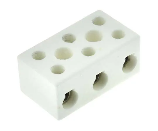 63-7716-45 RS Non-F***d Terminal Block, 3 Way/Pole, Screw Down Terminals, 6 AWG, Ceramic, 450 V 703-3864