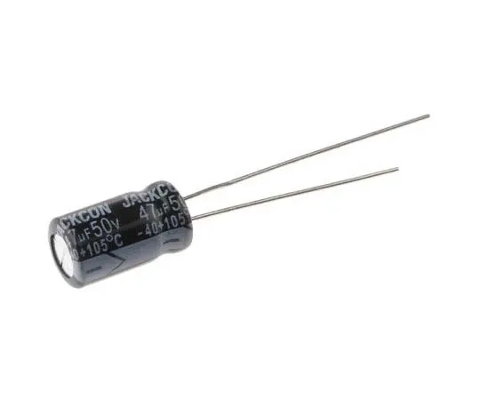 63-7737-44 RS PRO 47μF 50V dc Aluminium Electrolytic Capacitor, Through Hole 6.3 (Dia.) x 11mm +105°C 6.3mm 2.5mm 11mm 170-1249