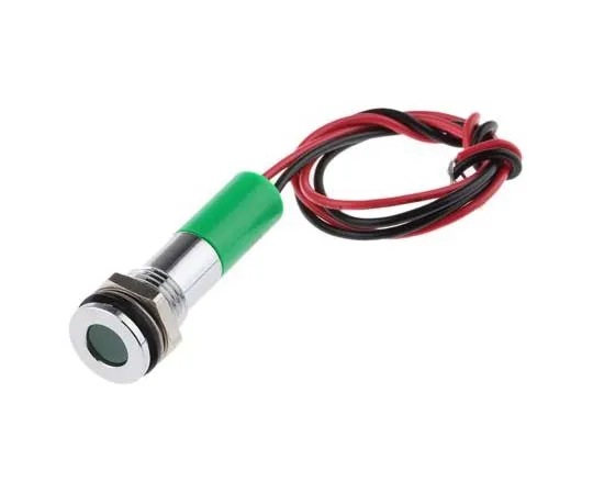 63-7708-90 RS PRO Green Indicator, 220 V ac, 8mm Mounting Hole Size, Lead Wires Termination, IP67 700-1946