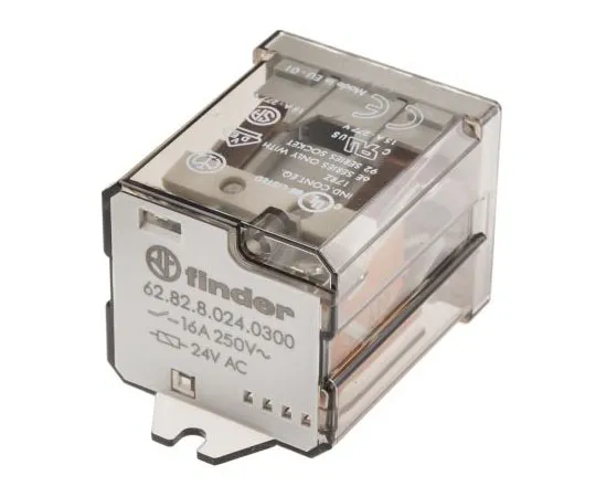 63-7600-63 Finder62 Series DPNO Non-Latching Relay Flange Mount, 24V ac Coil, 16A 62.82.8.024.0300