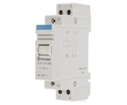 63-7600-56 Finder22 Series DPNO Non-Latching Relay DIN Rail, 12V dc Coil, 20A 22.22.9.012.4000
