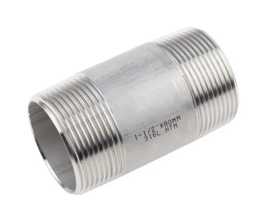 63-7592-11 RS PRO Stainless Steel Circular Barrel Nipple 1-1/2in R(T) Male x 1-1/2in R(T) Male 3.15in 499-3287
