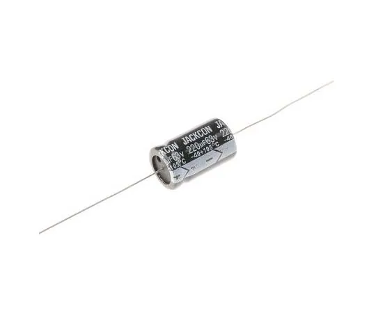 63-7728-29　RS PRO 220μF 63V dc Aluminium Electrolytic Capacitor, Through Hole 13 (Dia.) x 22mm +105°C 13mm 22mm　170-1120