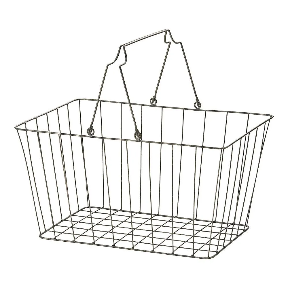 63-1249-18 Antique Wire Shop Basket Large 55-65
