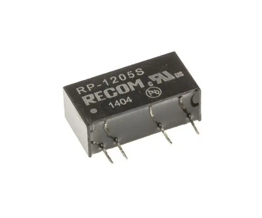 63-7559-58 Recom RP 1W Isolated DC-DC Converter Through Hole, Voltage in 10.8 → 13.2 V dc, Voltage out 5V dc RP-1205S
