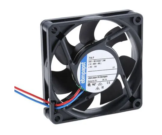 63-7557-73 ebm-papst 700F Series Axial Fan, 70 x 70 x 15mm, 44m³/h, 1.5W, 24 V dc 714F